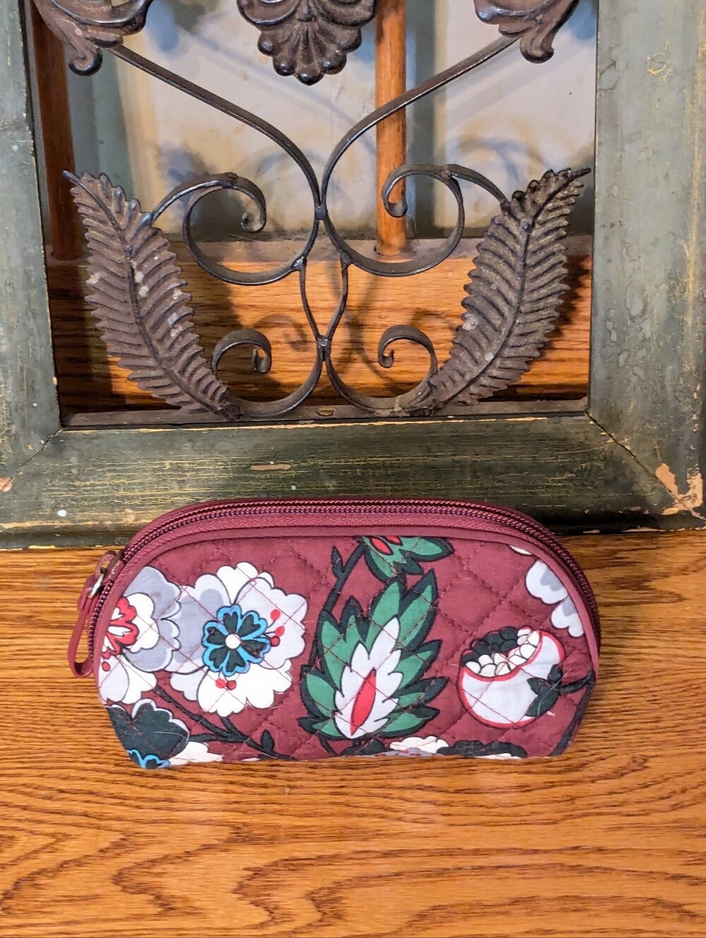 Vera Bradley Bordeaux Blooms Floral Mini Cosmetic Bag - Picture 3 of 7
